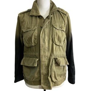 Current Elliott Women’s 0 XS S Collared Button Zip Lone Soldier Ombré Jacket